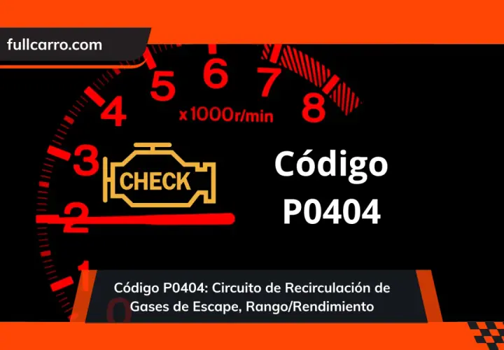 El tablero de un Peugeot muestra el código de error P0404, indicando un problema en el circuito de recirculación de gases de escape.