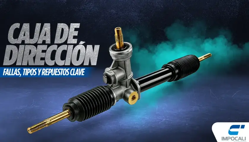 Caja de dirección automotriz, mostrando sus componentes y diferentes tipos. Ideal para conocer fallas y repuestos clave.